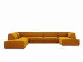 Sofa panoramiczna Ruby żółty aksamit