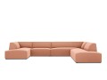 Sofa panoramiczna Ruby różowy aksamit