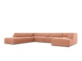 Sofa panoramiczna Ruby różowy aksamit