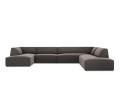 Sofa panoramiczna Ruby szary aksamit