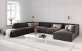 Sofa panoramiczna Ruby szary aksamit