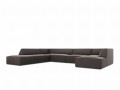 Sofa panoramiczna Ruby szary aksamit