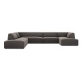 Sofa panoramiczna Ruby szary aksamit