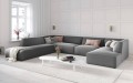 Sofa panoramiczna Ruby szary aksamit