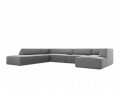 Sofa panoramiczna Ruby szary aksamit