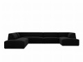 Sofa panoramiczna Ruby czarny aksamit