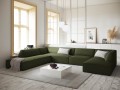 Sofa panoramiczna Ruby zielony sztruks