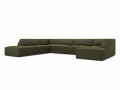 Sofa panoramiczna Ruby zielony sztruks