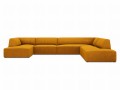 Sofa panoramiczna Ruby żółty sztruks