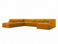 Sofa panoramiczna Ruby żółty sztruks