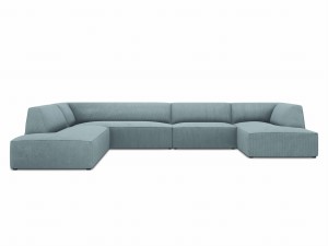 Sofa panoramiczna Ruby jasno niebieski sztruks