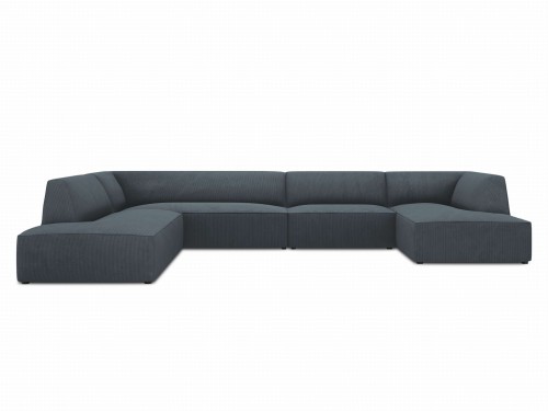 Sofa panoramiczna Ruby niebieski sztruks