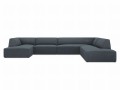 Sofa panoramiczna Ruby niebieski sztruks