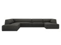 Sofa panoramiczna Ruby szary sztruks