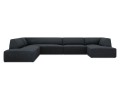 Sofa panoramiczna Ruby czarny sztruks