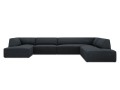 Sofa panoramiczna Ruby czarny sztruks
