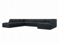 Sofa panoramiczna Ruby czarny sztruks