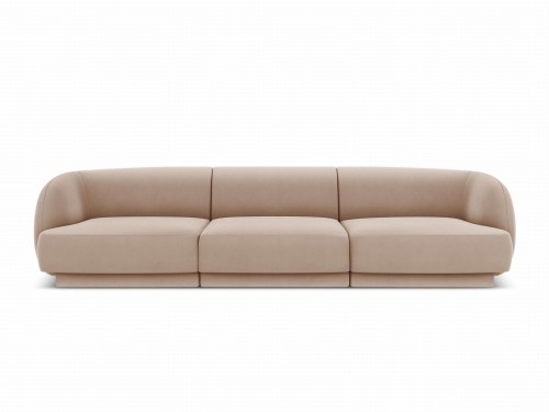 Sofa Miley 3-osobowa beżowy aksamit