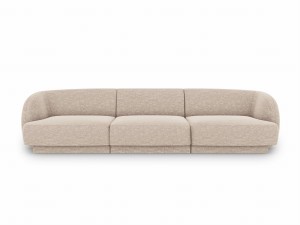 Sofa Miley 3-osobowa beż tkanina strukturalna
