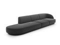 Sofa Miley 4-osobowa szary aksamit