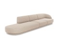 Sofa Miley 4-osobowa beżowa tkanina strukturalna