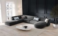 Sofa panoramiczna Miley szary aksamit