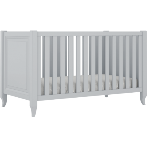 Grafitowe łóżeczko Charlotte ze stylizowanymi nóżkami  