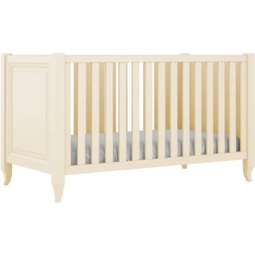 Kremowe łóżeczko Charlotte ze stylizowanymi nóżkami  