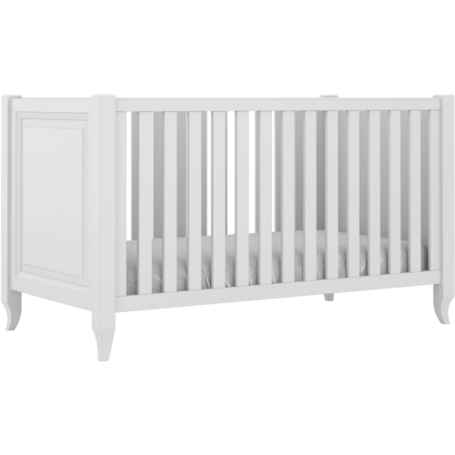 Szare łóżeczko Charlotte ze stylizowanymi nóżkami  