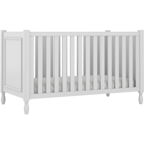 Szare łóżeczko Sofi z ozdobnymi nóżkami  