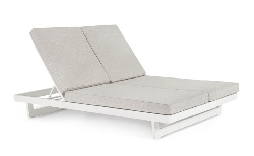 Podwójny leżak ogrodowy Infinity biały