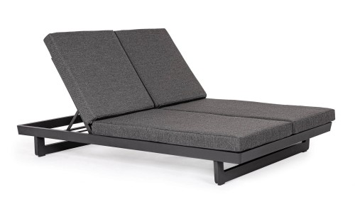 Podwójny leżak ogrodowy Infinity czarny