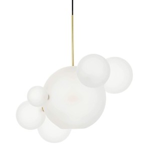 Lampa wisząca Capri 6 mleczne kule 