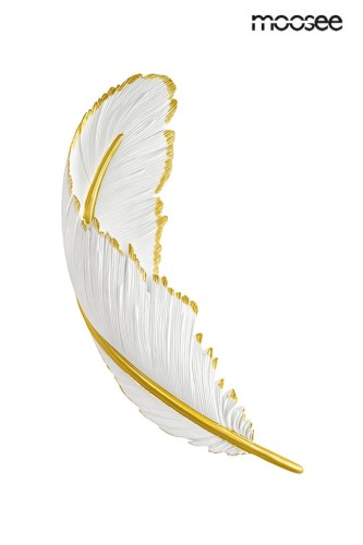 Lampa ścienna Piórko biała/złota Moosee