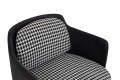 Fotel Venice czarny pepitka czarna podstawa