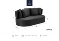 3-osobowa sofa ogrodowa Barts ciemna