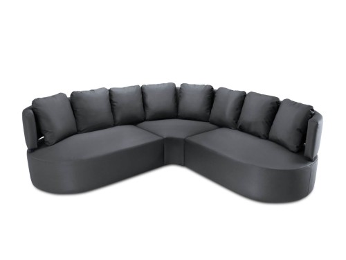 Ogrodowa sofa narożna Barts ciemno szara