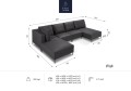 Sofa panoramiczna ogrodowa Fiji beżowa