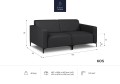 2-osobowa sofa ogrodowa Kos szara