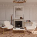 Kwadratowy Stolik kawowy Accent 50x50 biały marmur złoty mat