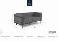 2-osobowa sofa ogrodowa Cannes beż z białą ramą