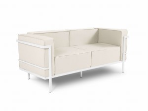 2-osobowa sofa ogrodowa Cannes beż z białą ramą