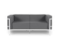 2-osobowa sofa ogrodowa Cannes szara z białą ramą