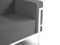 2-osobowa sofa ogrodowa Cannes szara z białą ramą