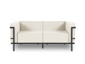2-osobowa sofa ogrodowa Cannes beż z czarną ramą
