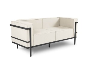 2-osobowa sofa ogrodowa Cannes beż z czarną ramą