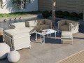 3-osobowa sofa ogrodowa Cannes beż z białą ramą