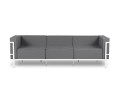 3-osobowa sofa ogrodowa Cannes szara z białą ramą