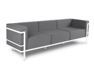 3-osobowa sofa ogrodowa Cannes szara z białą ramą