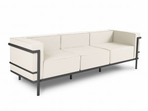 3-osobowa sofa ogrodowa Cannes beż z czarną ramą